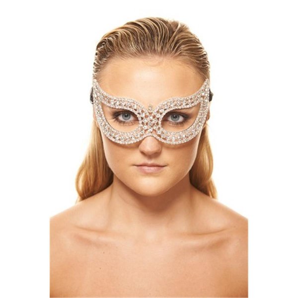 Kayso Premium Luxury Metal Mask with Clear Crystals One Size CM005